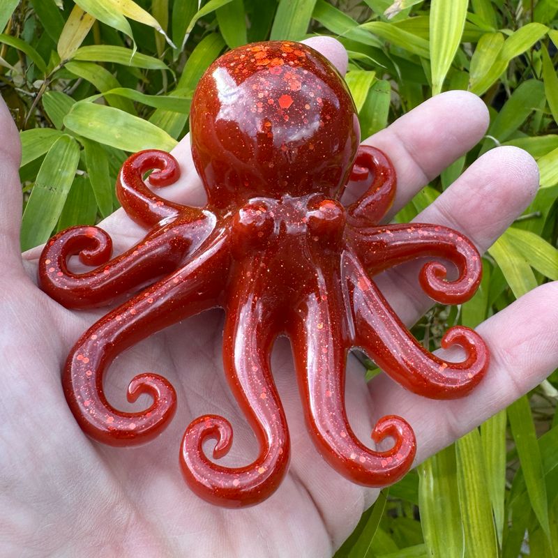 Red Octopus Resin Model Red