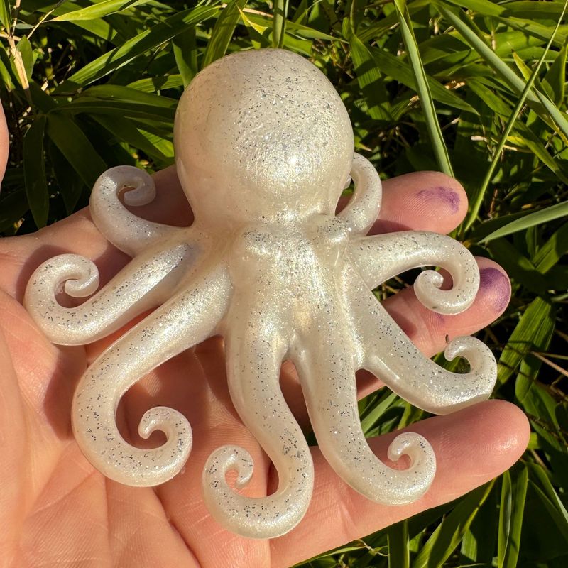 Octopus Resin Model Sparkling Silver