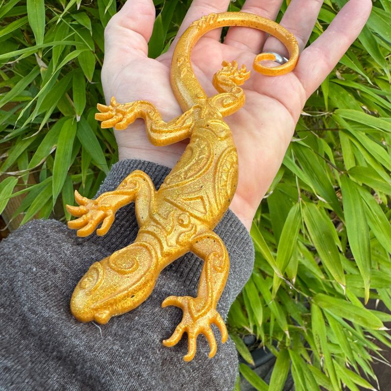 Gecko Lizard Reptile Sparkling Gold