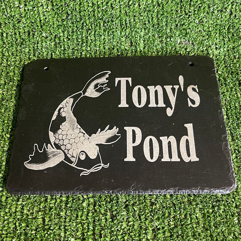 Custom Name Pond Slate Sign