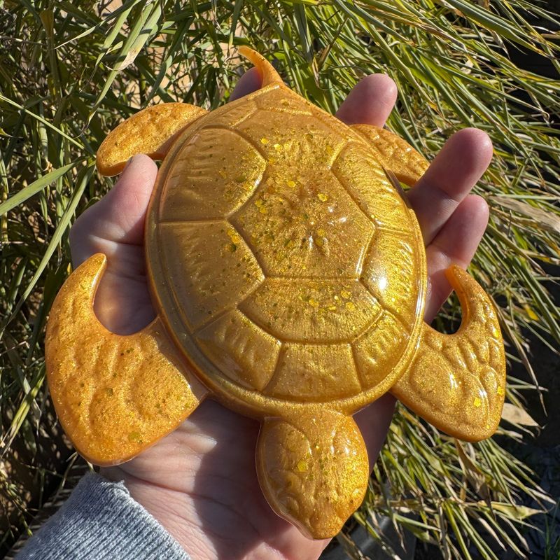 Turtle Golden Colourful Resin Model Wall Art