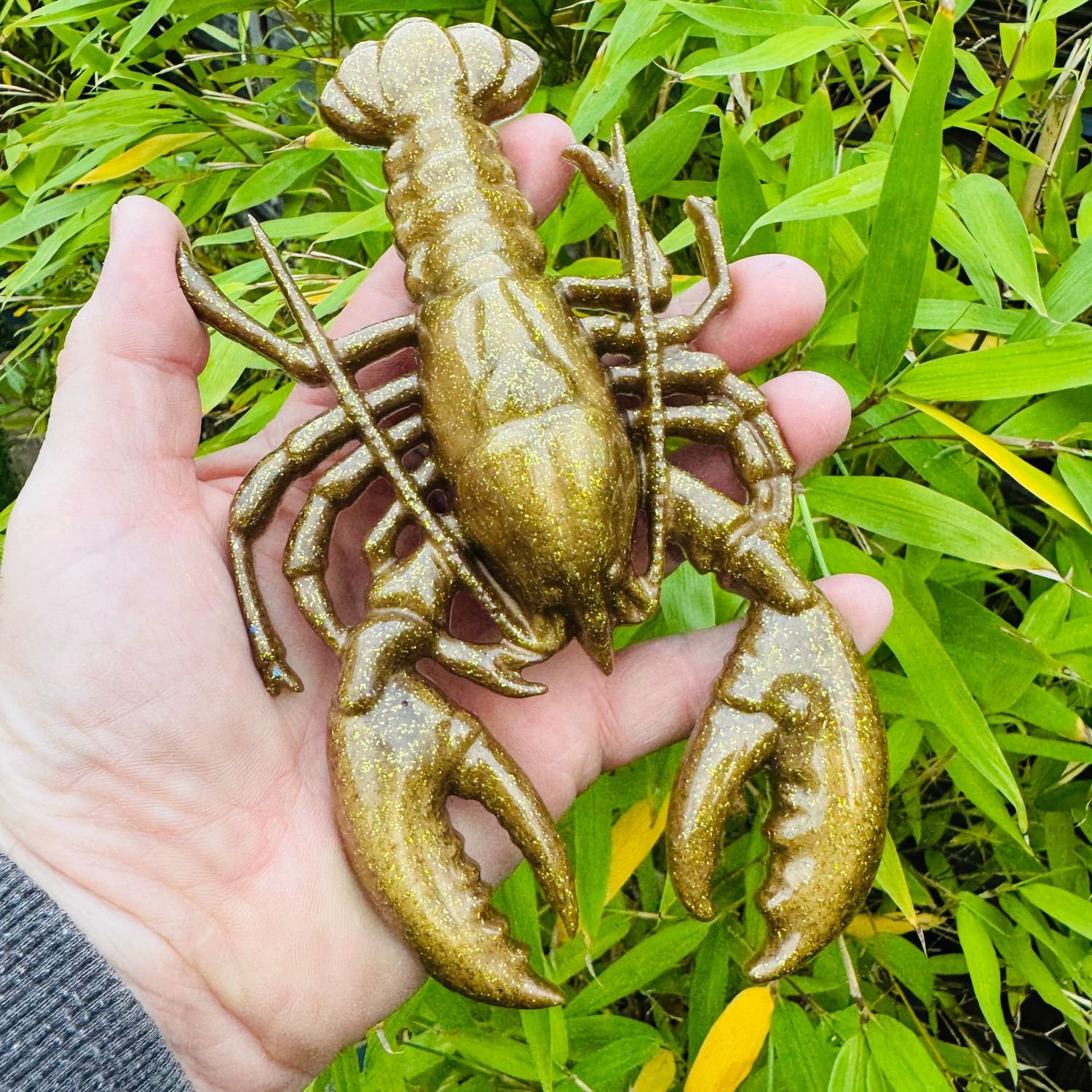 Lobster Golden Bronze Sparkling Decorative Model Lobster Golden Bronze Sparkling Decorative Model