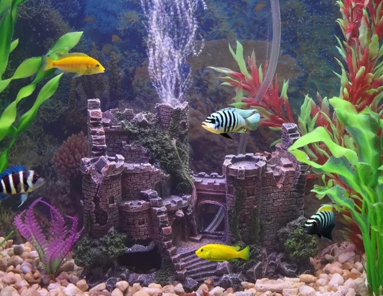 Aquarium Landscape Bubble Stone Vintage Castle Aquarium Landscape Bubble Stone Vintage Castle