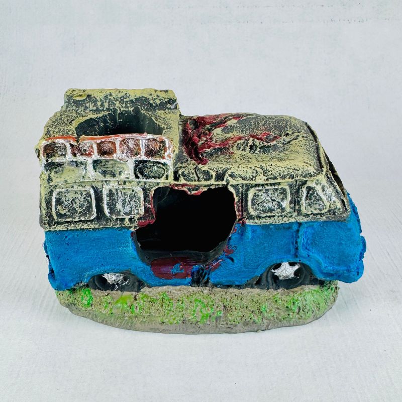 Small Minibus Aquarium Ornament Resin Cave