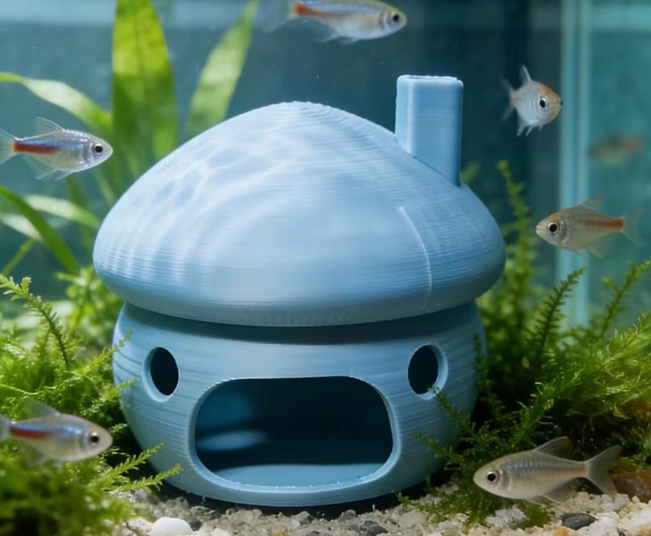 Mushroom House Shaped Aquarium Cave Decoration. Mushroom House Shaped Aquarium Cave Decoration.