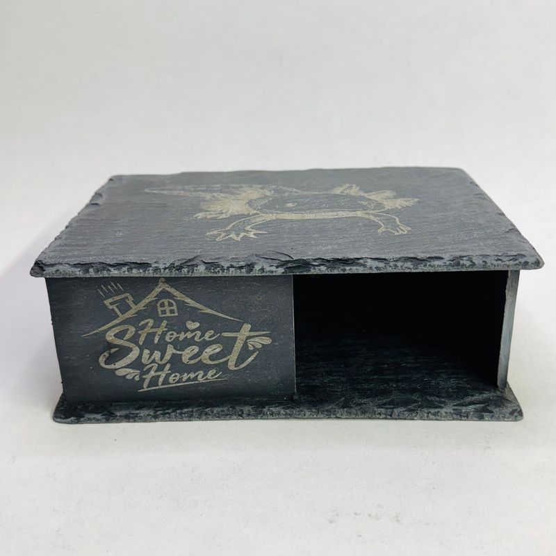 Axolotl Laser Engraved Slate Aquarium Cave.