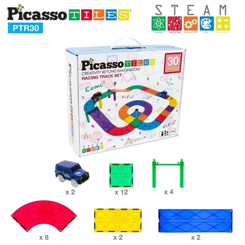 PISTA DE CARROS 30 PIEZAS - BLOQUES MAGNÉTICOS