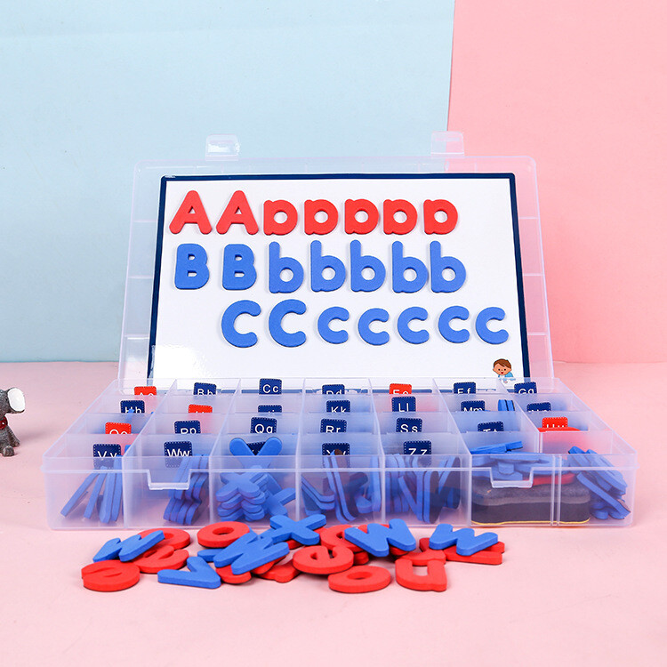 Letras del abecedario y números con tablero magnético