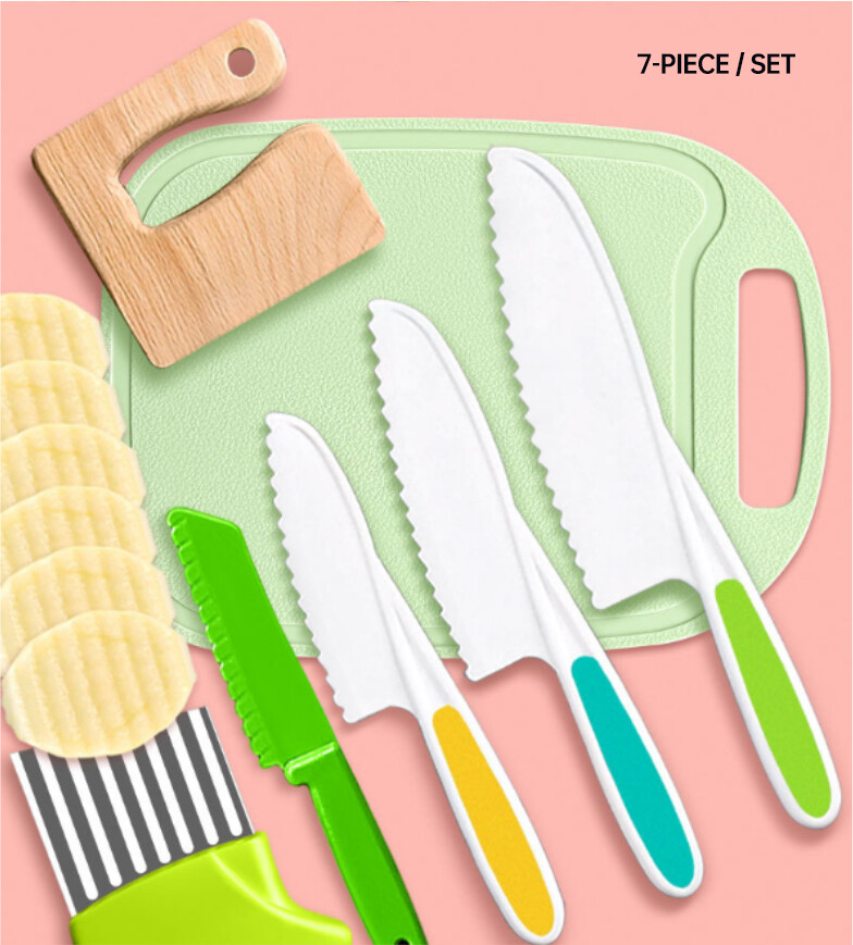 Set de cuchillo y tabla apto para niños