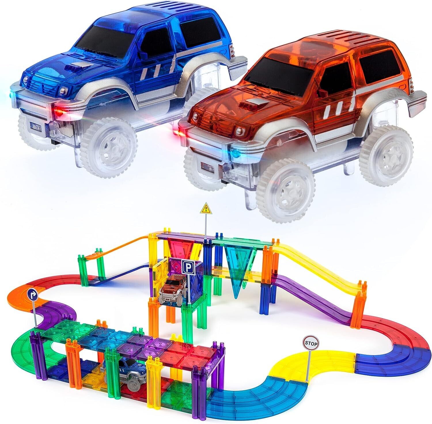 PISTA DE CARROS 50 PIEZAS - BLOQUES MAGNÉTICOS