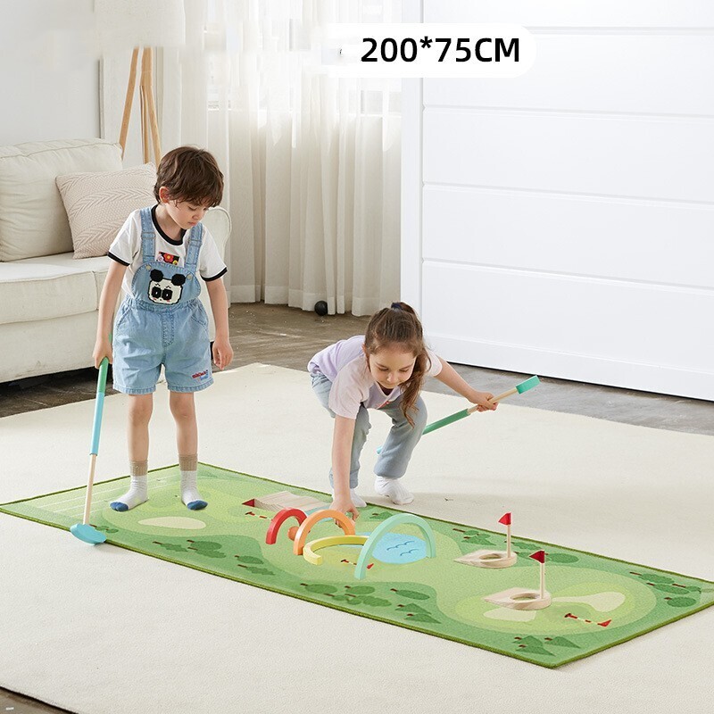 Set de golf de madera con mat