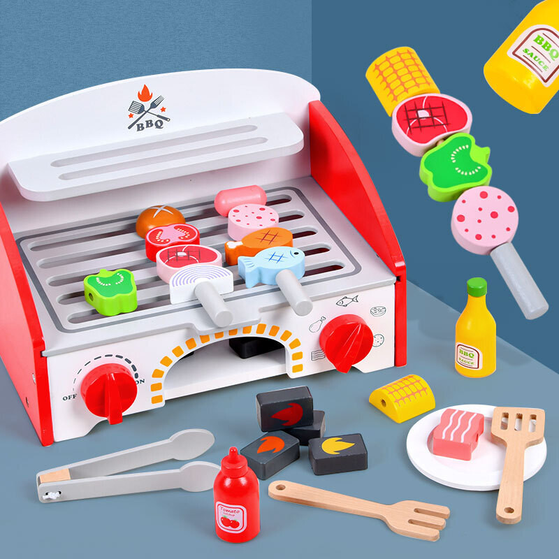 Juego de barbacoa de madera