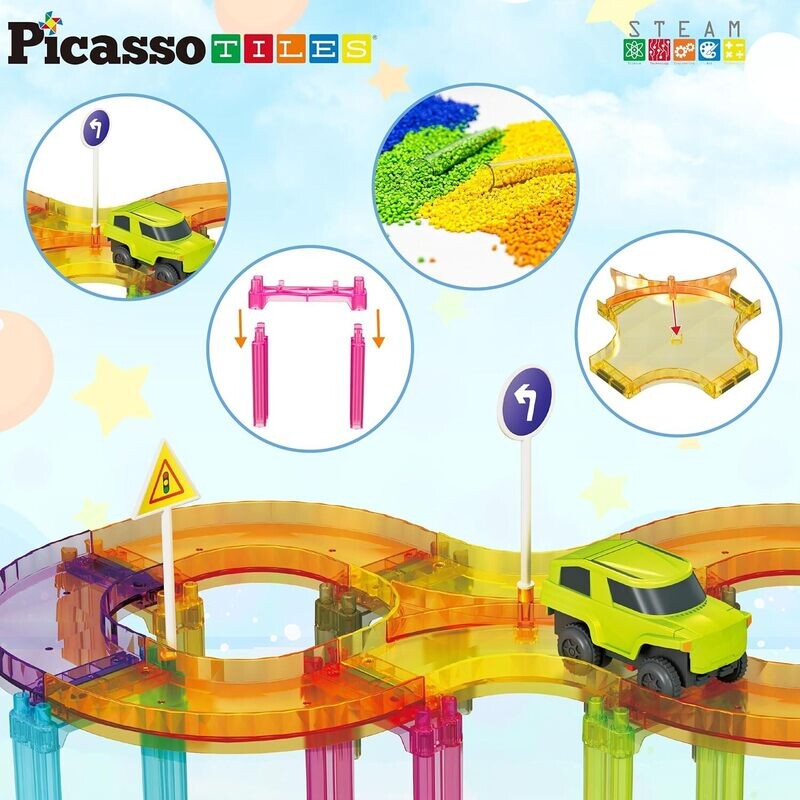 Pista de Carros Mini 40 Piezas - Picasso Tiles