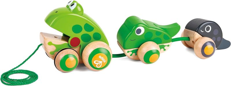 Familia de ranas Pull Along