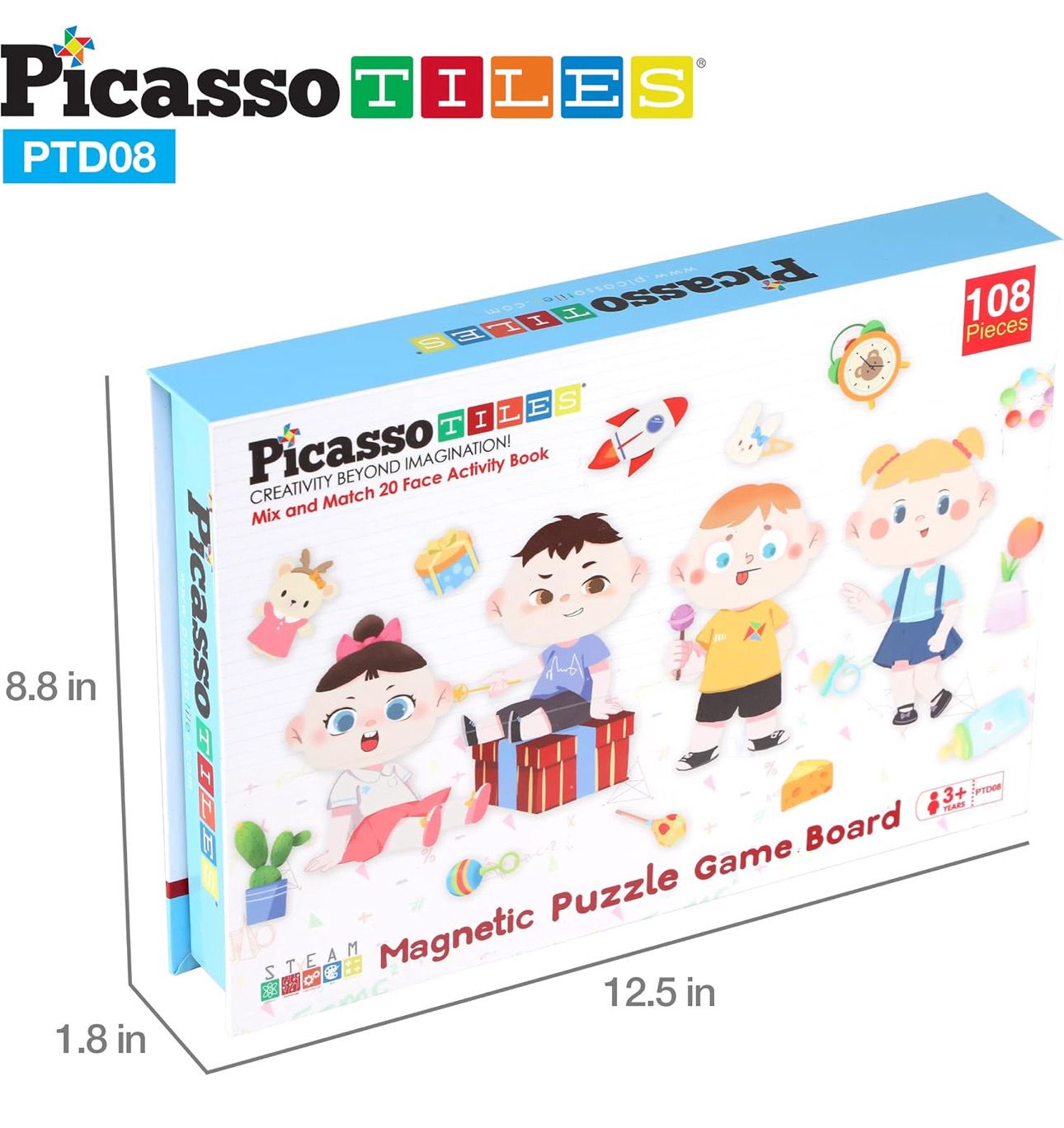 Magnetic puzzle game board emociones