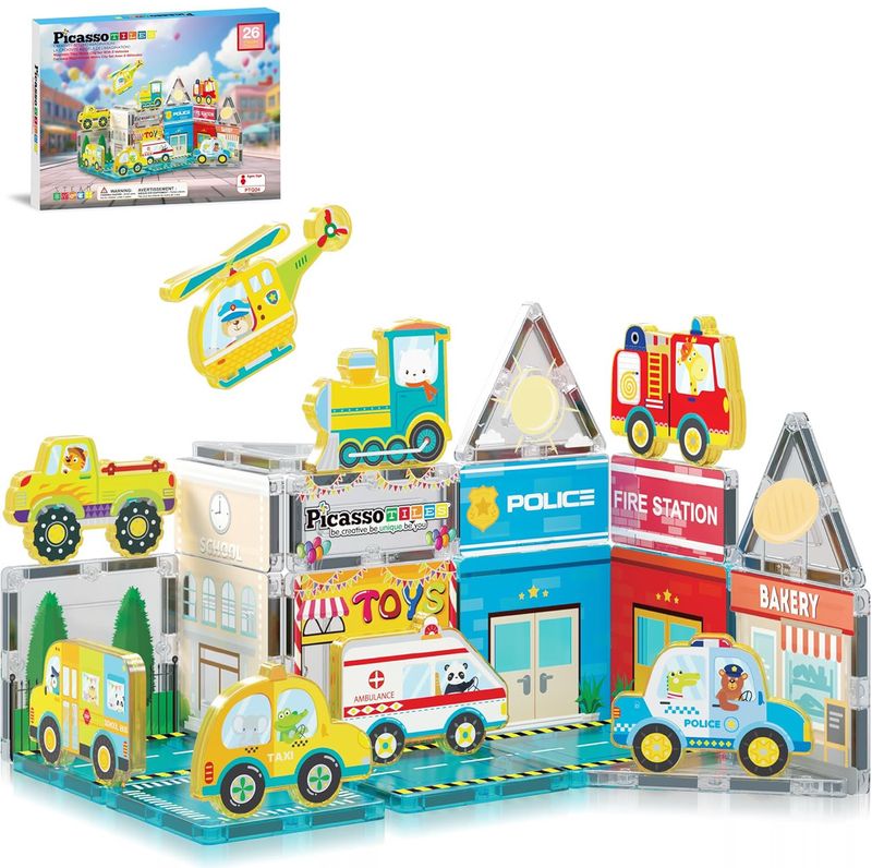 Magnetic tiles city
