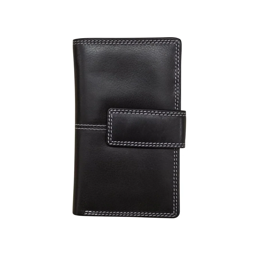 Women&#39;s Medium Wallet with  Flip, COLOR: Black