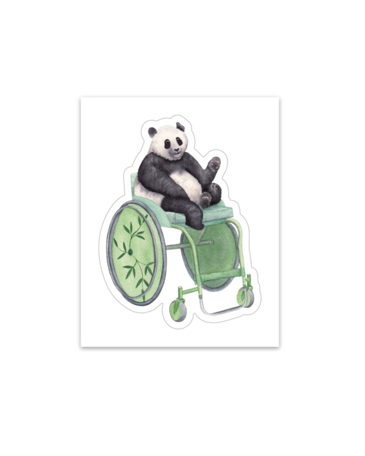 Panda í hjólastól - límmiði