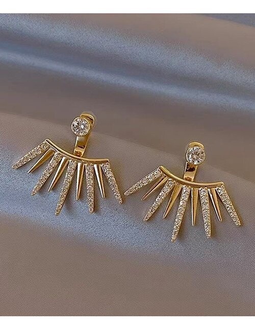 Fashion Gold diamond pierced Earrings