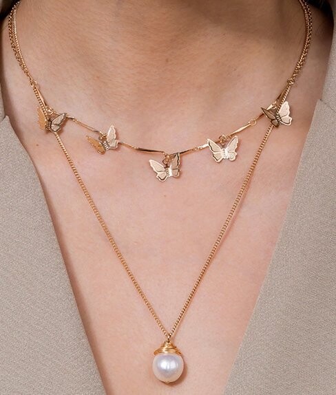 Pearl Butterfly Butterfly Necklace
