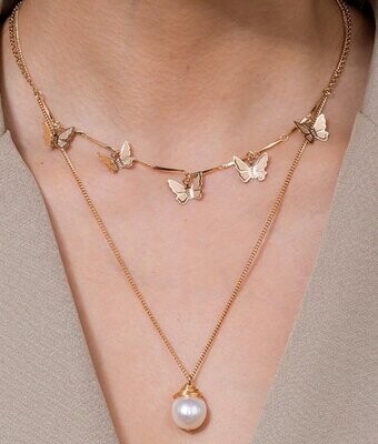 Pearl Butterfly Butterfly Necklace