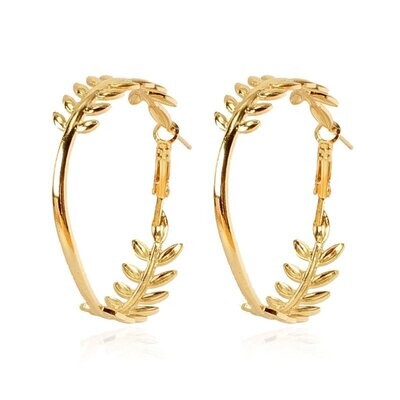 Leaf Round Earrings