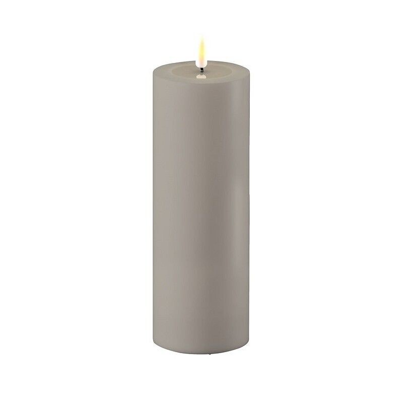 LED kaars outdoor 7,5x20 cm grijs