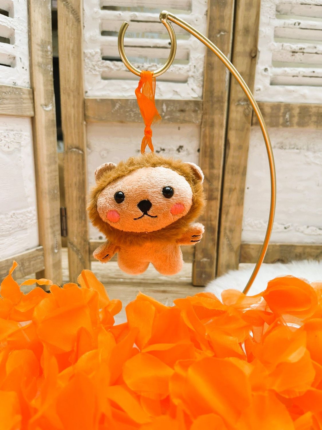 Pluche mascotte oranje leeuwtje