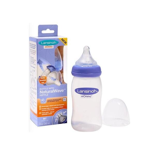 Lansinoh Baby Bottles (8 oz) with NaturalWave Nipple