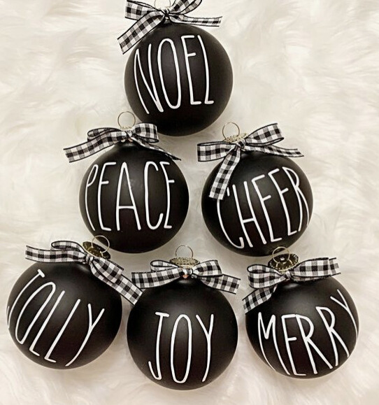 Set of Six Farmhouse Ornaments