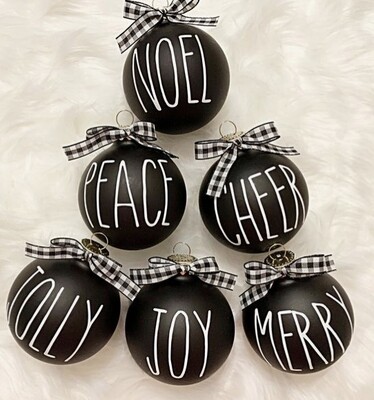 Set of Six Farmhouse Ornaments