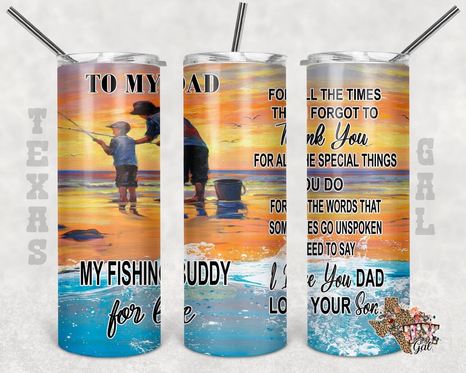 Dad and Son, Fishing, Tumbler design, 20 oz skinny tumbler design, tumbler, sublimation, digital download, PNG