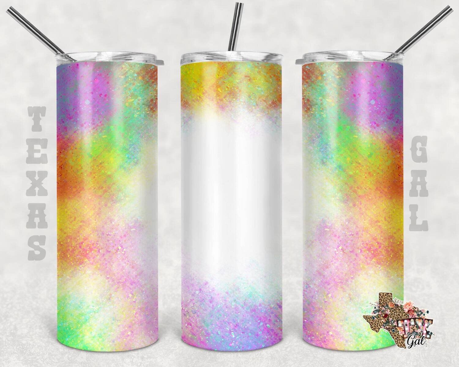 20 oz Skinny Tumbler Watercolor Tie Dye Bright Colors Personalize Bleached Seamless Sublimation Design PNG Instant DIGITAL ONLY