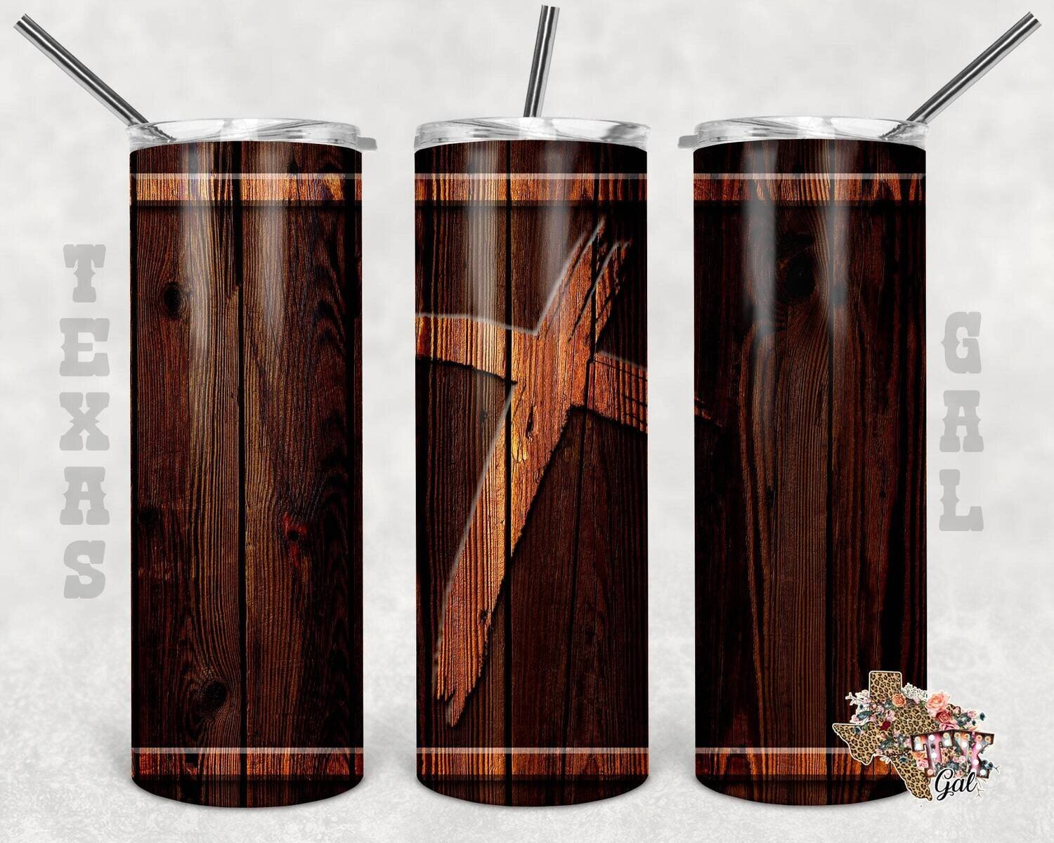20 oz Skinny Tumbler Wood Cross Seamless Sublimation Design PNG Instant DIGITAL ONLY