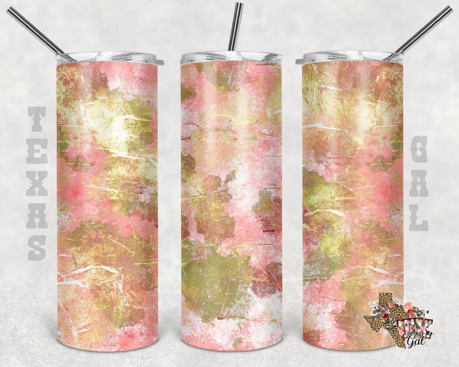 20 oz Skinny Tumbler Peach Gold Abstract Seamless Sublimation Design PNG Instant DIGITAL ONLY