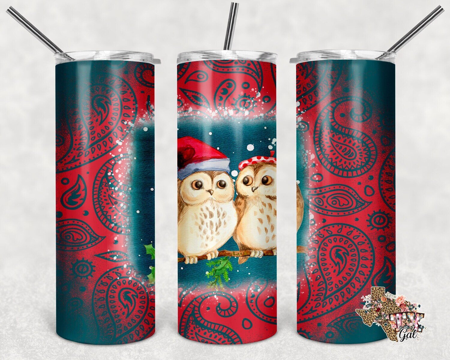 Christmas, Owls, Tumbler design, 20 oz skinny tumbler design, tumbler, sublimation, digital download, PNG