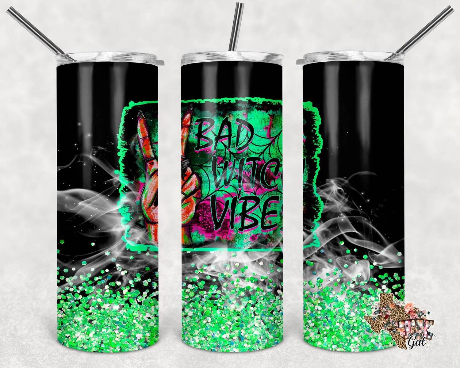 Halloween, Bad witch vibes, Tumbler design, 20 oz skinny tumbler design, tumbler, sublimation, digital download, PNG