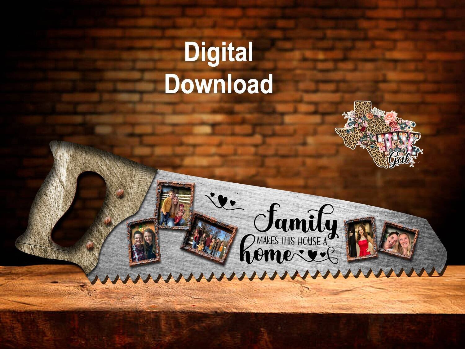Family Home Picture Frames Farm Hand Saw Farmhouse Wall Hanger Sign Sublimation Digital Download PNG