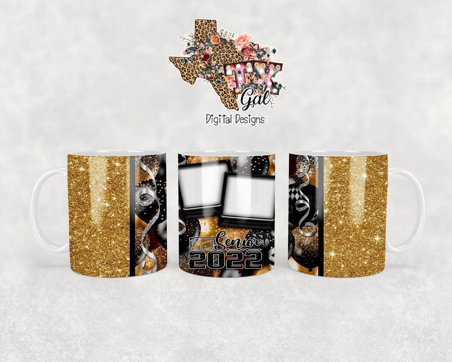 11oz Coffee Cup Senior Glitter digital download sublimation graphics instant download sublimation png
