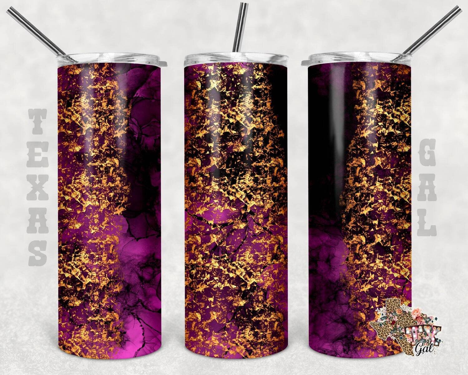 20 oz Skinny Tumbler Purple Glitter Abstract Sublimation Design PNG Instant DIGITAL ONLY