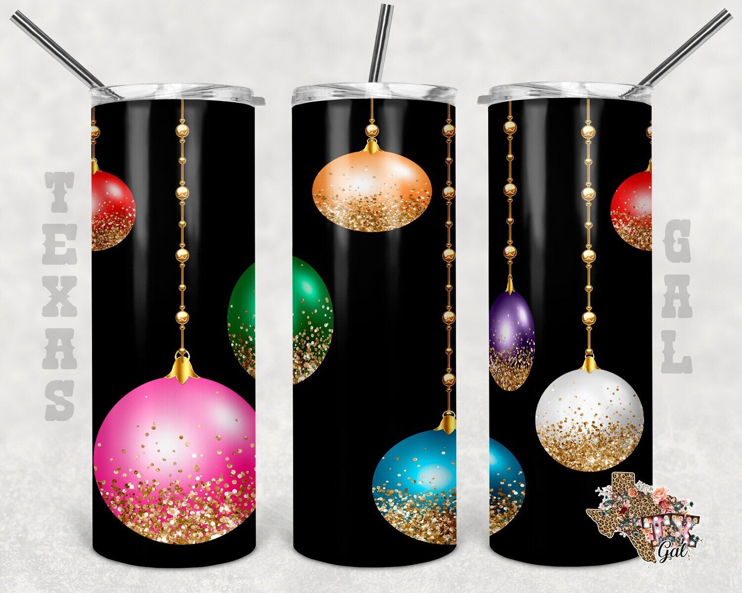 20 oz Skinny Tumbler Christmas Ornaments Sublimation Design PNG Instant DIGITAL ONLY