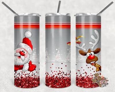 Christmas, Santa, Rudolph, Tumbler design, 20 oz skinny tumbler design, tumbler, sublimation, digital download, PNG