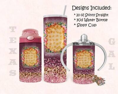 Personalize Mom and Me Bundle  20 oz Skinny Tumbler 12 oz Kid Water Bottle Sippy Cup Tumbler Sublimation Digital Download, PNG