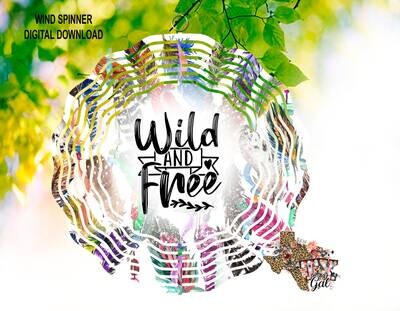 Wind Spinner Feathers Wild and Free Sublimation Digital Download PNG