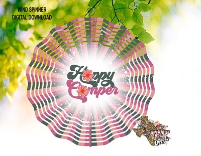 Wind Spinner Whisper Happy Camper Sublimation Digital Download PNG