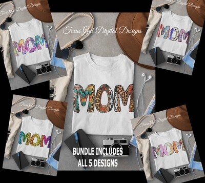 T-shirt MOM Bundle Sublimation Digital Download PNG