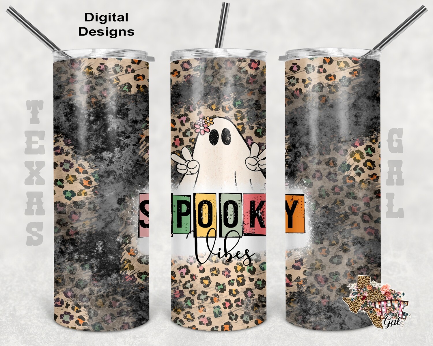 20 oz Skinny Tumbler Spooky Vibes Seamless Sublimation Design PNG Instant DIGITAL ONLY