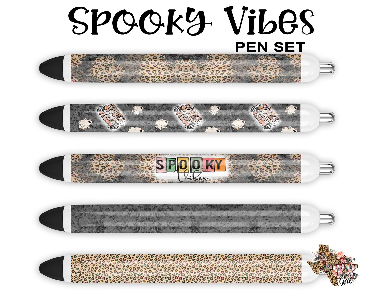 Pen Wrap Bundle Spooky Vibes Sublimation Pen Wraps Waterslide Epoxy Pen Wraps Sublimation Design PNG Instant DIGITAL ONLY