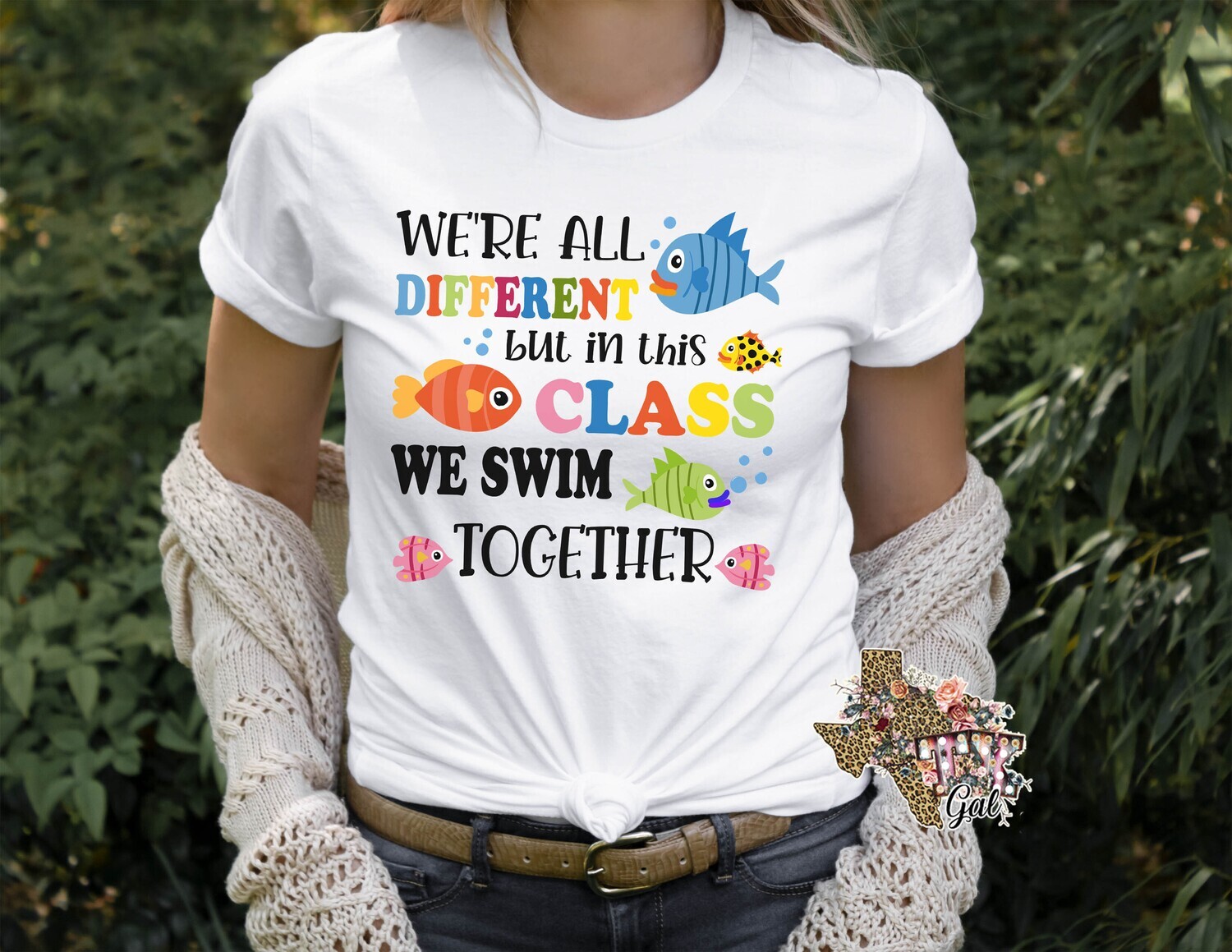 T-shirt Be We're All Different But In This Class We Swim Together Sublimation Digital Download PNG SVG
