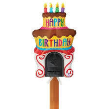 Happy Birthday Cake Mailbox Air Fill Balloon